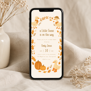 Fall Little Goose Baby Shower Invitation Bundle BS206