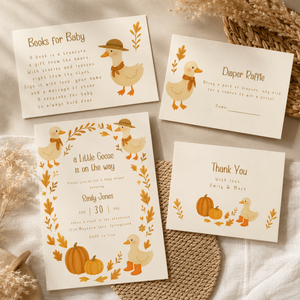Fall Little Goose Baby Shower Invitation Bundle BS206