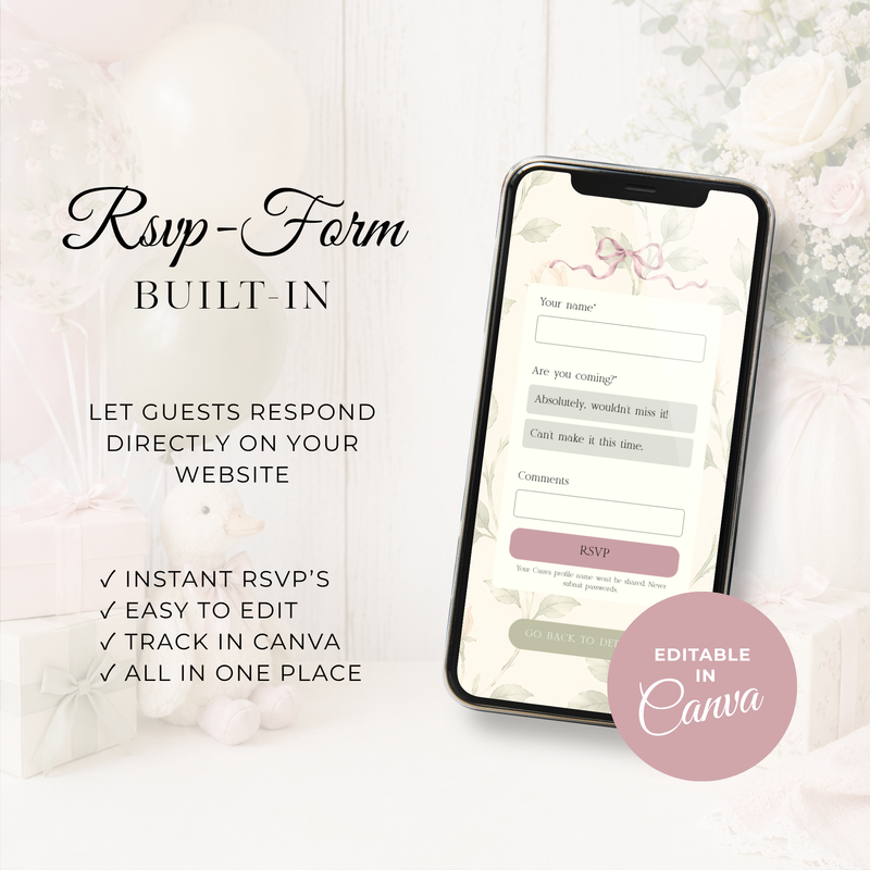Vintage Floral Little Goose Baby Shower Website Template + RSVP BS150