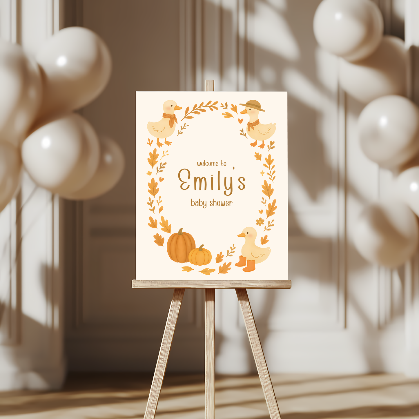 Baby Shower Welcome Sign - Little Goose Fall Theme BS206
