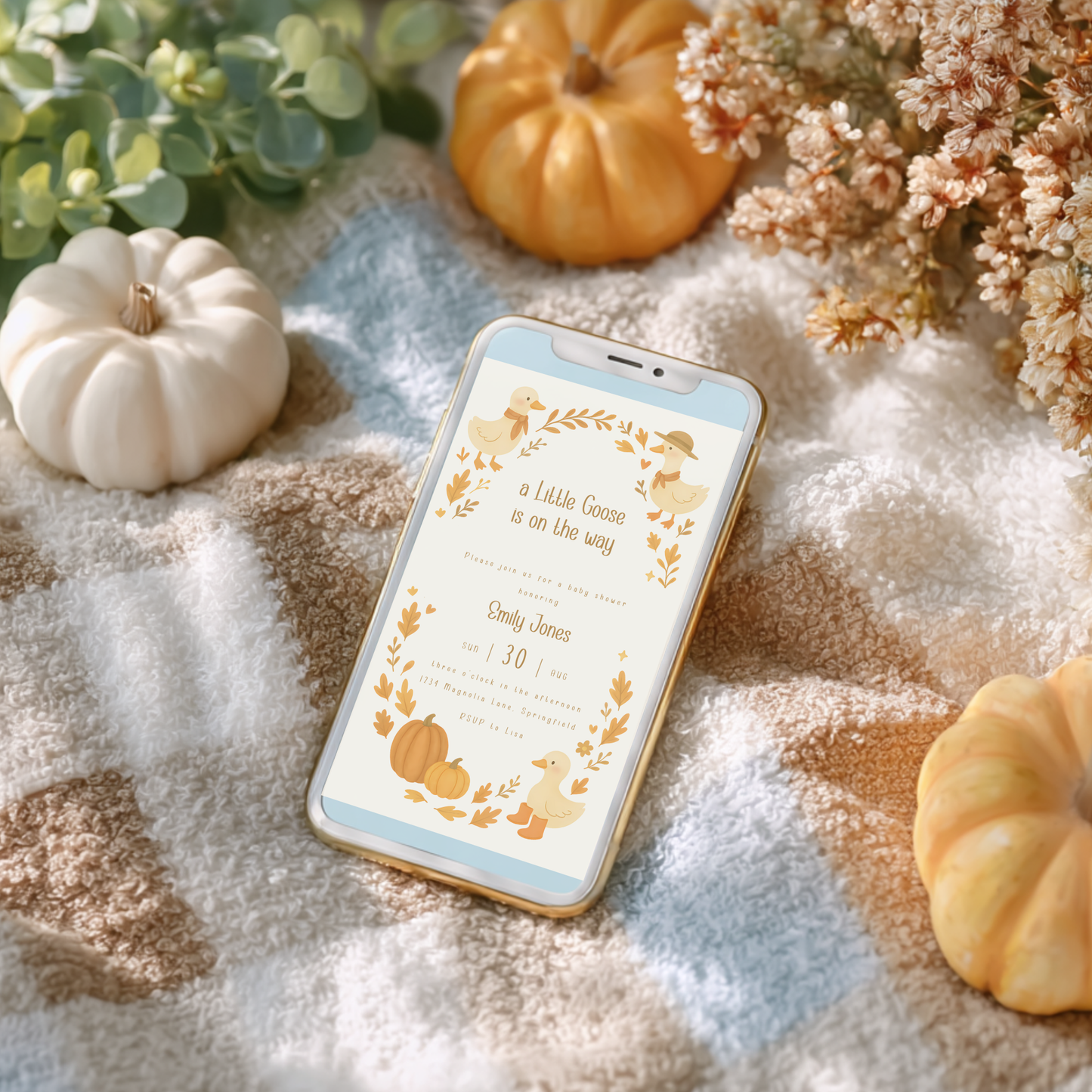 Baby Shower Invitation Bundle - Fall Little Goose Farmhouse BS206