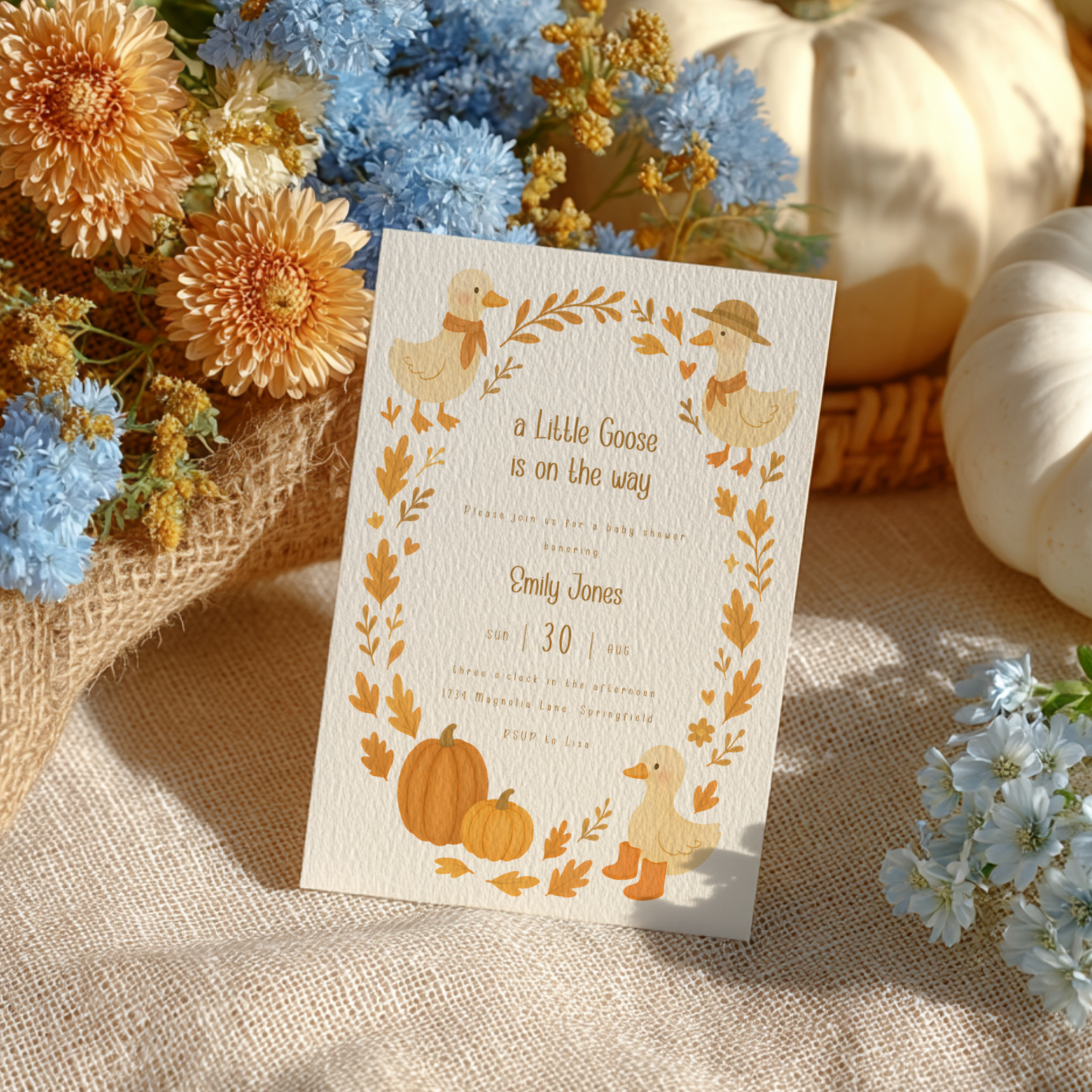 Baby Shower Invitation Bundle - Fall Little Goose Farmhouse BS206