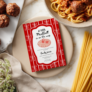 Little Meatball Italian Baby Shower Invitation BS264