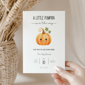 Baby Shower Invitation - Cute Little Pumpkin is On The Way BS191