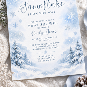 Little Snowflake Winter Baby Shower Invitation BS337