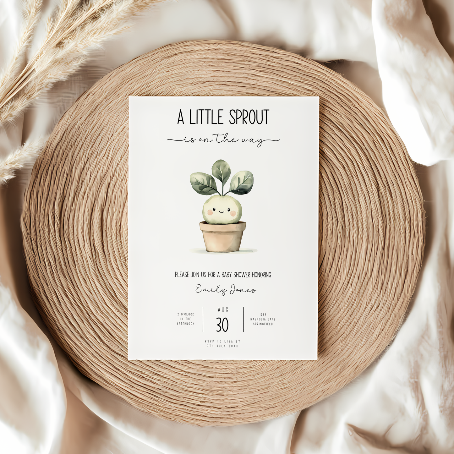 Baby Shower Invitation Bundle - A Little Sprout Is On The Way BS83