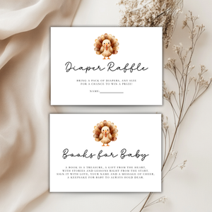 Baby Shower Invitation Bundle - A Little Turkey Fall Thanksgiving BS254