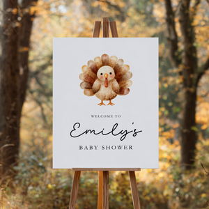 Baby Shower Welcome Sign - Little Turkey On The Way BS254