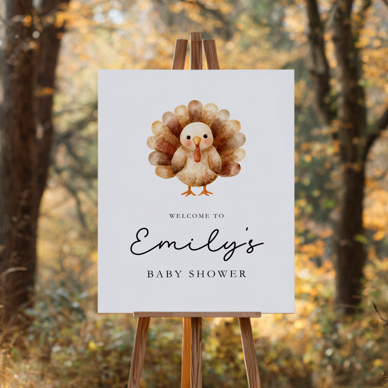 Baby Shower Welcome Sign - Little Turkey On The Way BS254