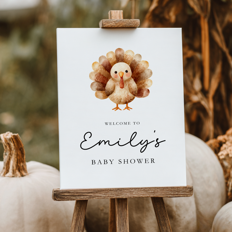 Baby Shower Welcome Sign - Little Turkey On The Way BS254