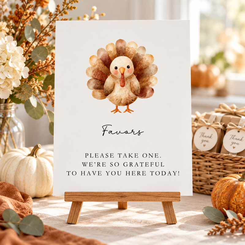 Little Turkey Baby Shower Table Signs Bundle BS254