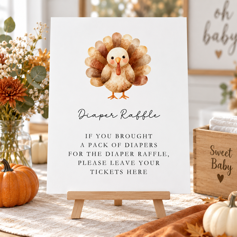 Little Turkey Baby Shower Table Signs Bundle BS254