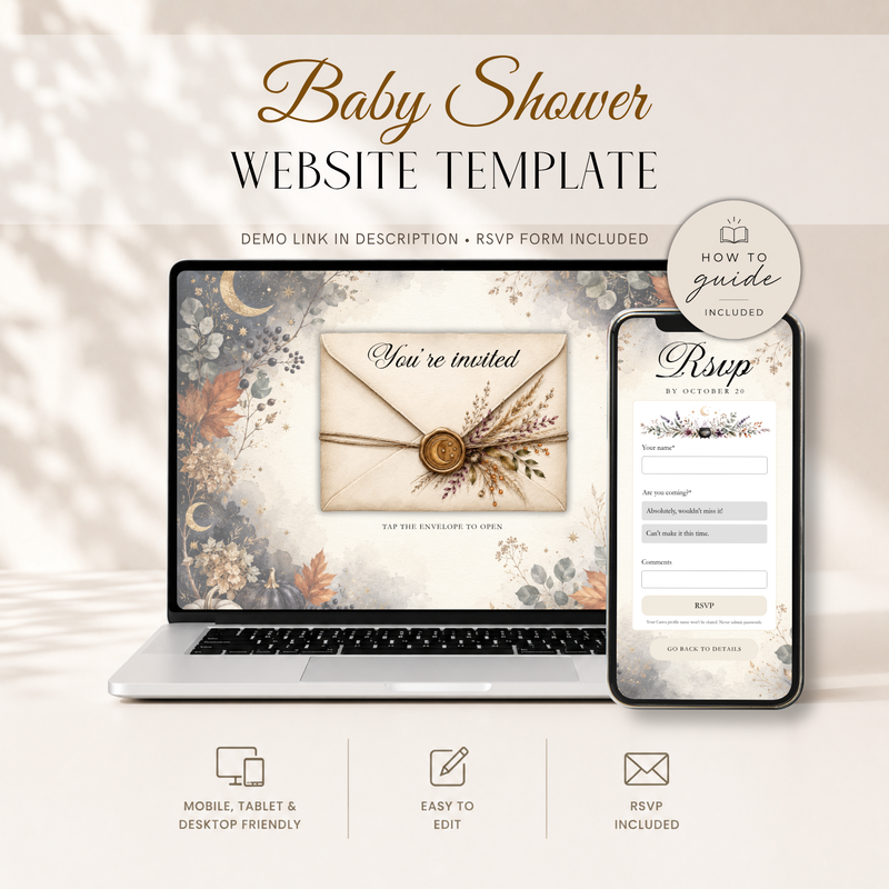 Little Boo Baby Shower Website Invitation with RSVP BS219