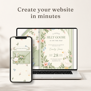Little Goose Baby Shower Website Invitation with RSVP BS334