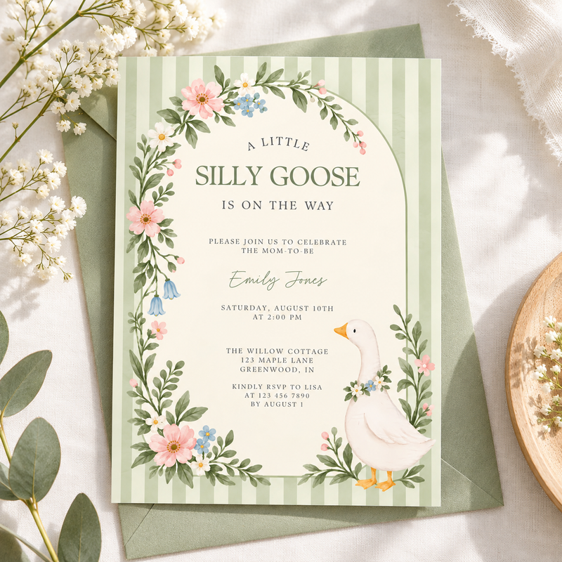Little Goose Baby Shower Invitation Bundle BS334