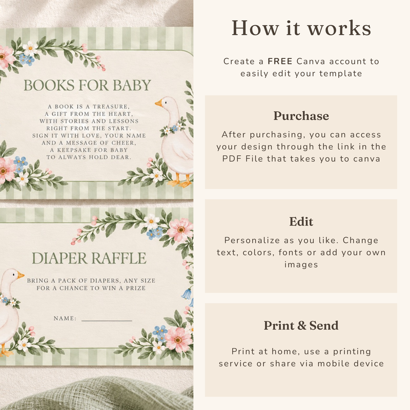 Little Goose Baby Shower Invitation Bundle BS334