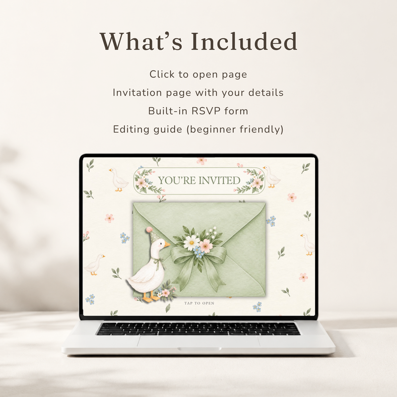 One Silly Goose First Birthday Website Invitation L176