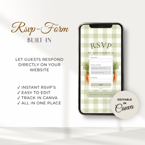 Locally Grown Baby Shower Website Invitation with RSVP BS313