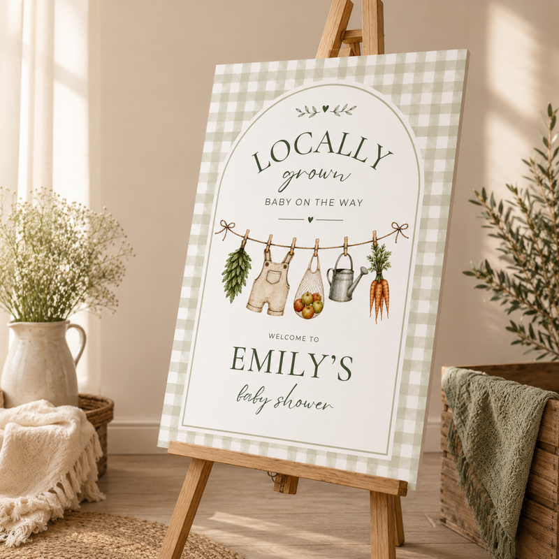 Locally Grown Baby Shower Welcome Sign BS313