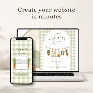Locally Grown Baby Shower Website Invitation with RSVP BS313