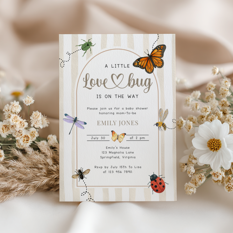 Love Bug Baby Shower Invitation Bundle BS276