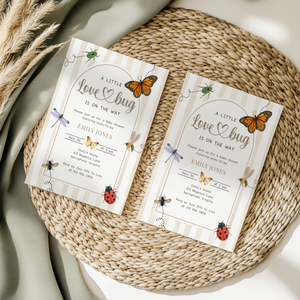A Little Love Bug Is On The Way Baby Shower Invitation BS276
