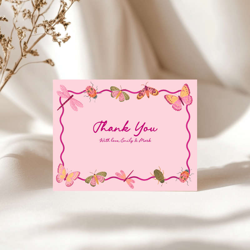 Love Bug Baby Shower Invitation Bundle Pink BS306