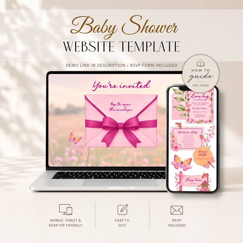 Love Bug Baby Shower Website Invite with RSVP BS306