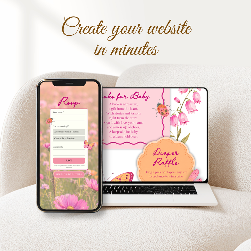 Love Bug Baby Shower Website Invite with RSVP BS306
