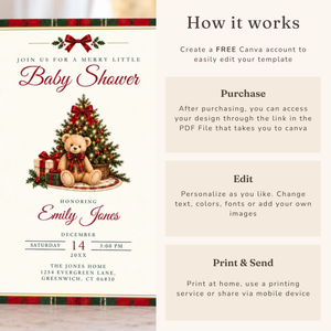 Merry Little Baby Christmas Baby Shower Invitation BS339