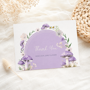 Purple Mushroom Woodland Baby Shower Invitation Bundle BS82
