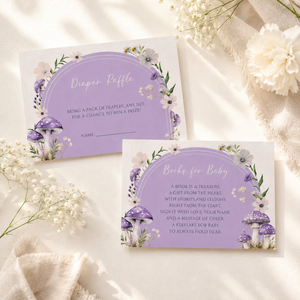 Purple Mushroom Woodland Baby Shower Invitation Bundle BS82