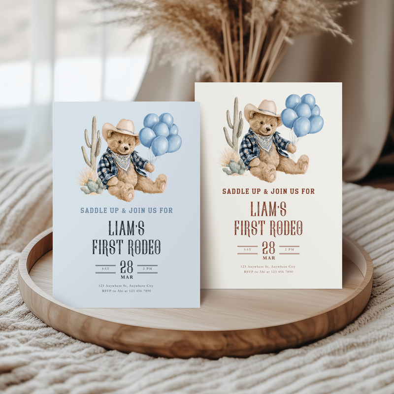 My First Rodeo Boy Birthday Invitation L116