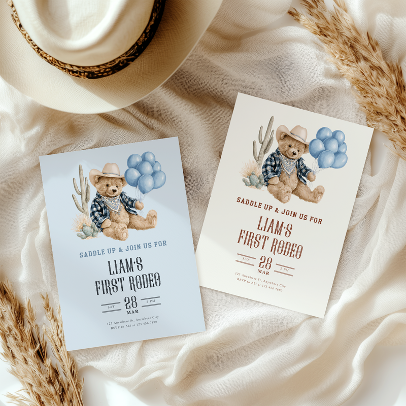 My First Rodeo Boy Birthday Invitation L116