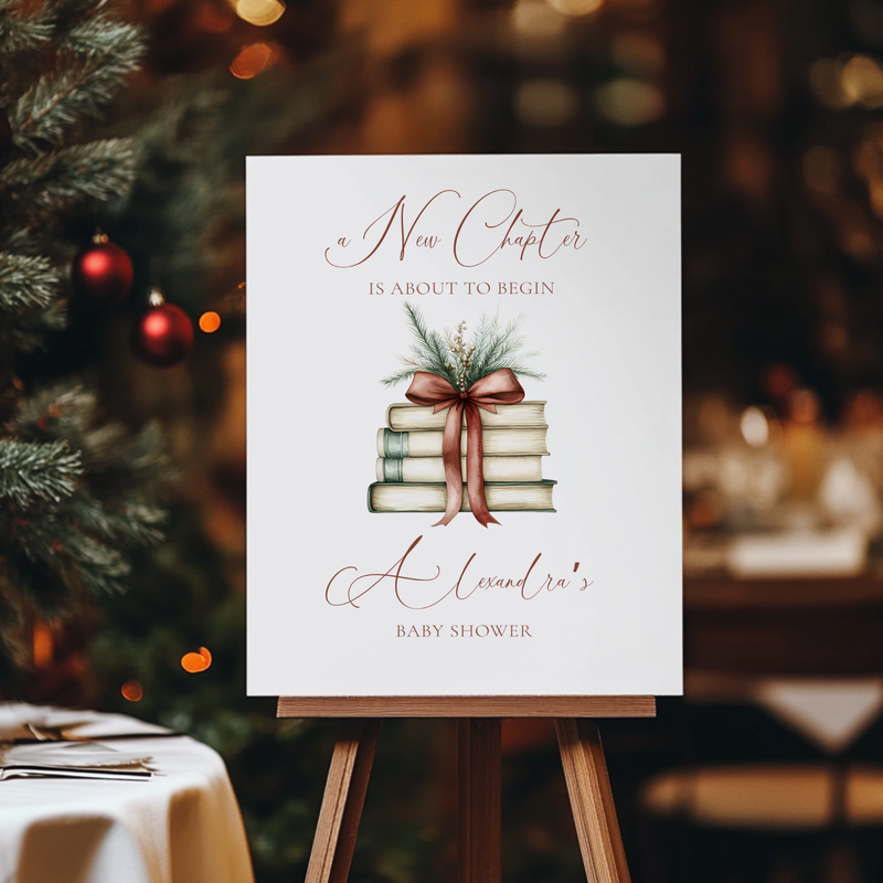 Christmas A New Chapter Welcome Sign Template L21