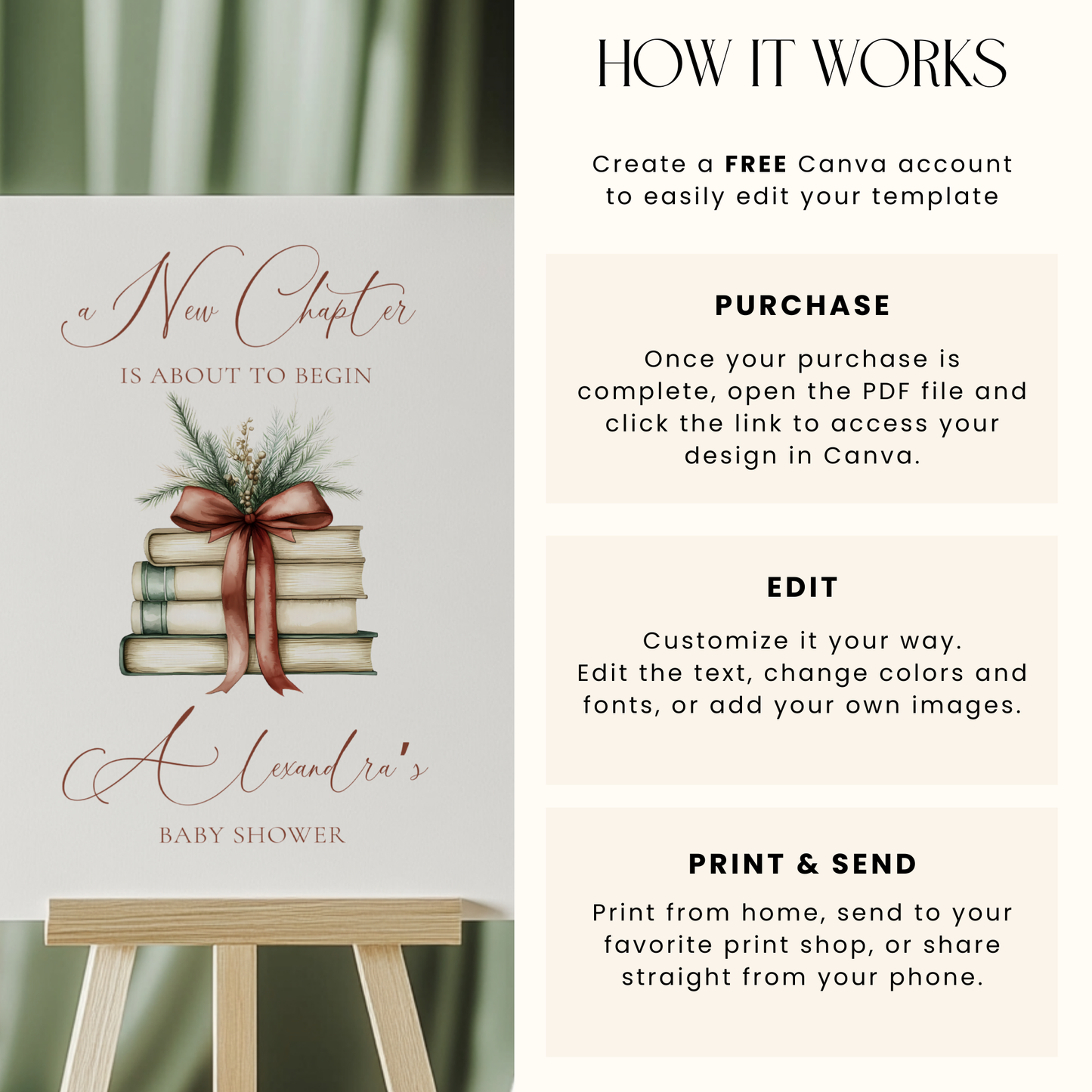 Christmas A New Chapter Welcome Sign Template L21