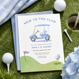 New To The Club Boy Golf Baby Shower Invitation BS282
