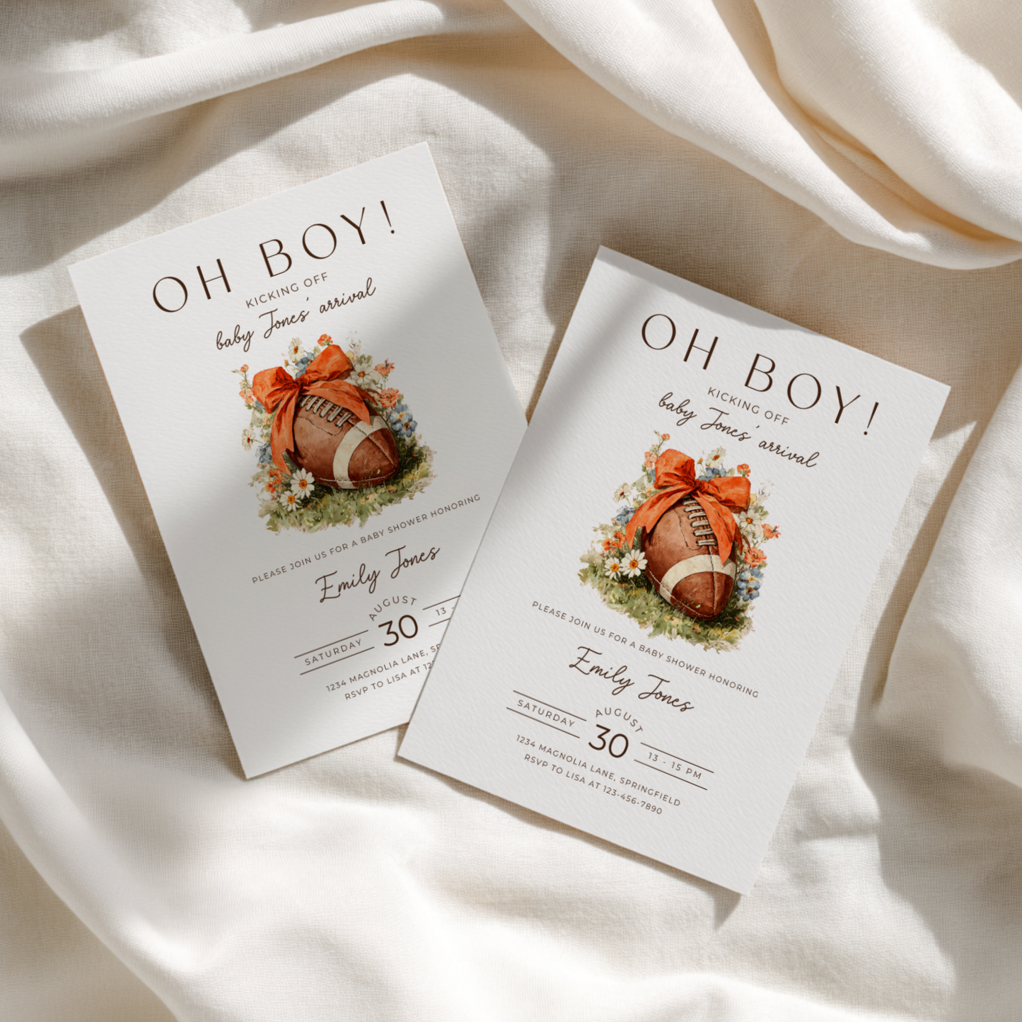 Baby Shower Invitation - Oh Boy Football Touchdown Tailgate BS244
