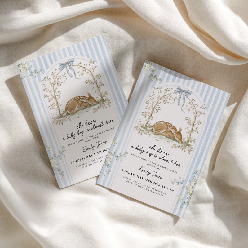 Oh Deer Boy Baby Shower Invitation Bundle BS252