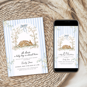 Oh Deer Boy Baby Shower Invitation Bundle BS252