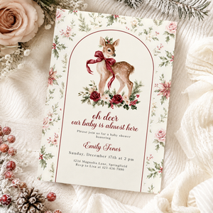 Oh Deer Christmas Baby Shower Invitation BS328