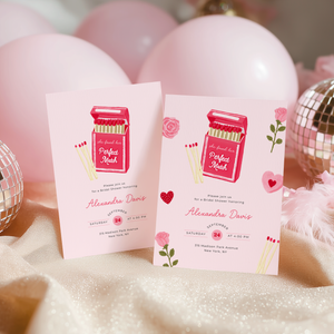 She Found Her Perfect Match Bridal Shower Invitation L115