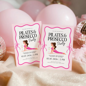 Pink Pilates Party Birthday Invitation Template L45