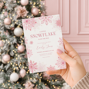 A Little Snowflake Is On The Way Baby Shower Invitation BS256