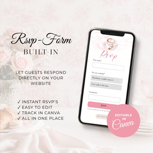 Pink Toile Baby Is Brewing Baby Shower Website Template with RSVP BS62