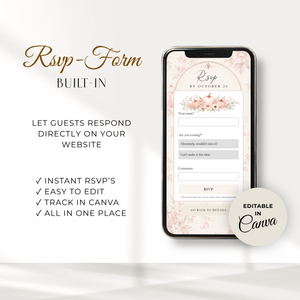 Pink Pumpkin Baby Shower Website Invitation with RSVP BS233