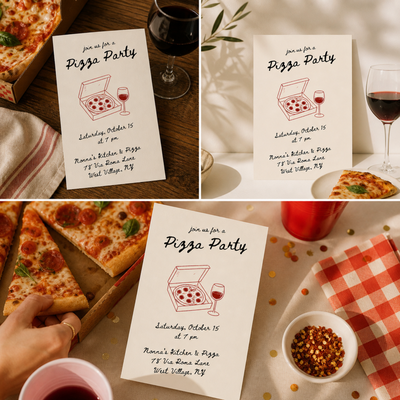 Pizza Party Invitation L135