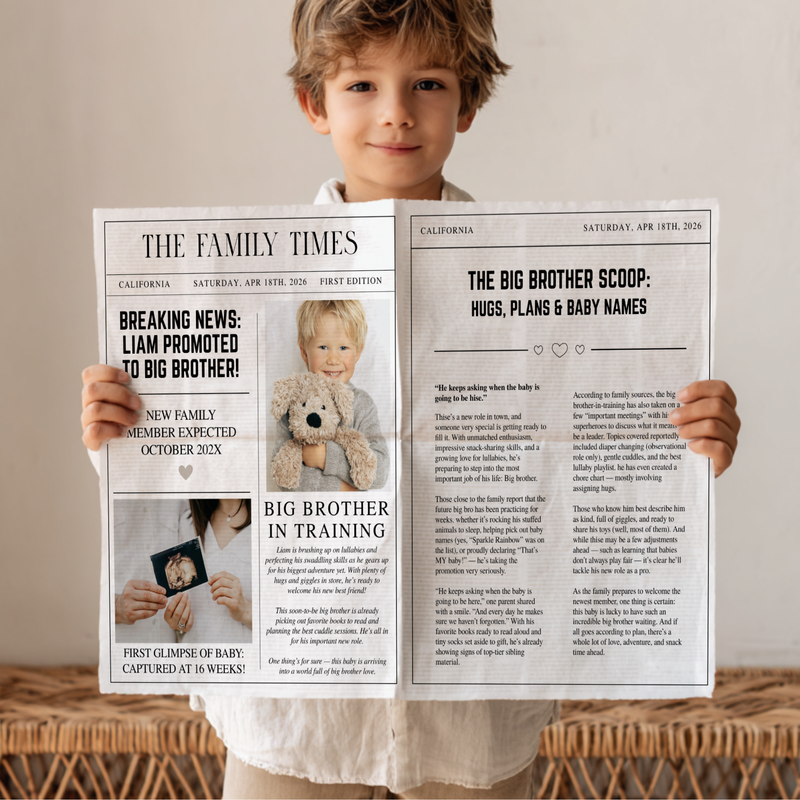 Editable Big Brother Pregnancy Announcement Newspaper Template NP3