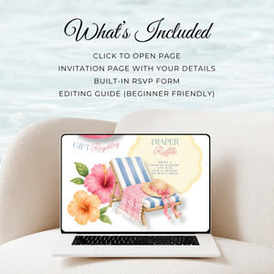 Pregnant & Poolside Baby Shower Invitation Website with RSVP BS309
