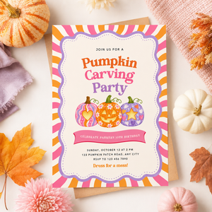 Pumpkin Carving Party Invitation L164